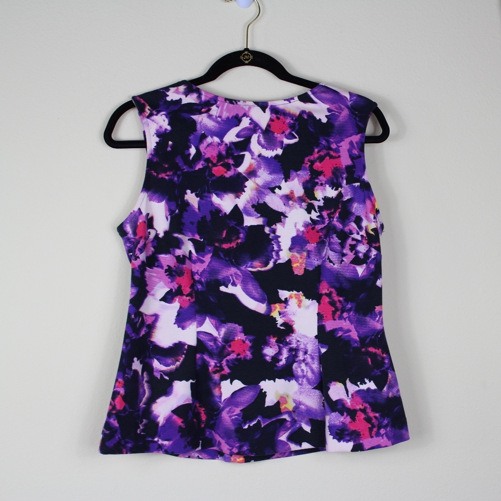 Hal Rubenstein floral tank top with zipper